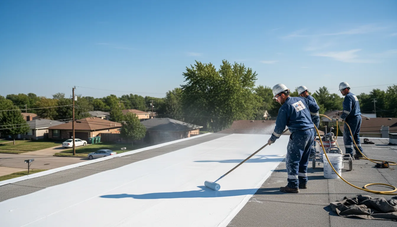 Commercial roof coating in Basom, NY near me